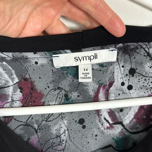 Sympli Canada Whisper Drape Pocket Tunic Top Womens Size 14 Split Back Purple - Picture 3 of 16